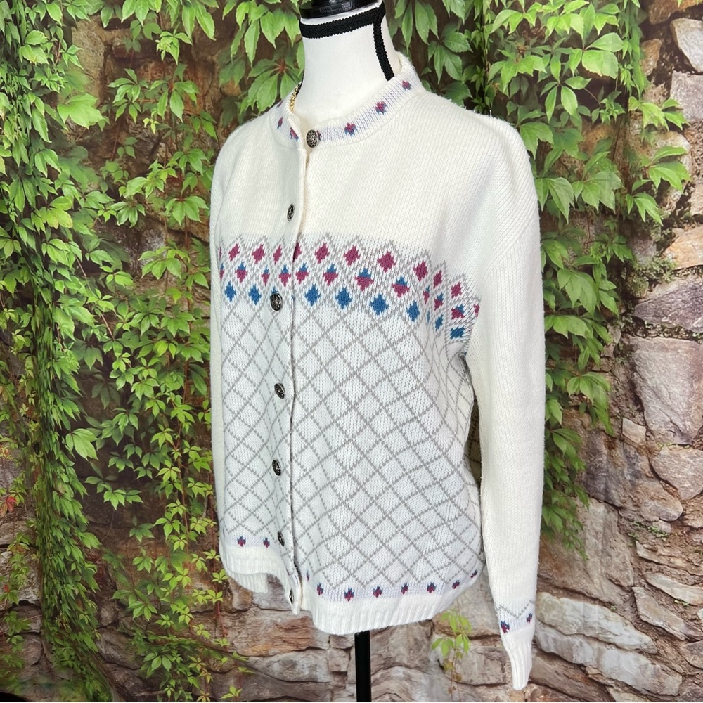 VINTAGE AMANA WOOLEN MILL Nordic Cardigan, 44/XL - Picture 3 of 10